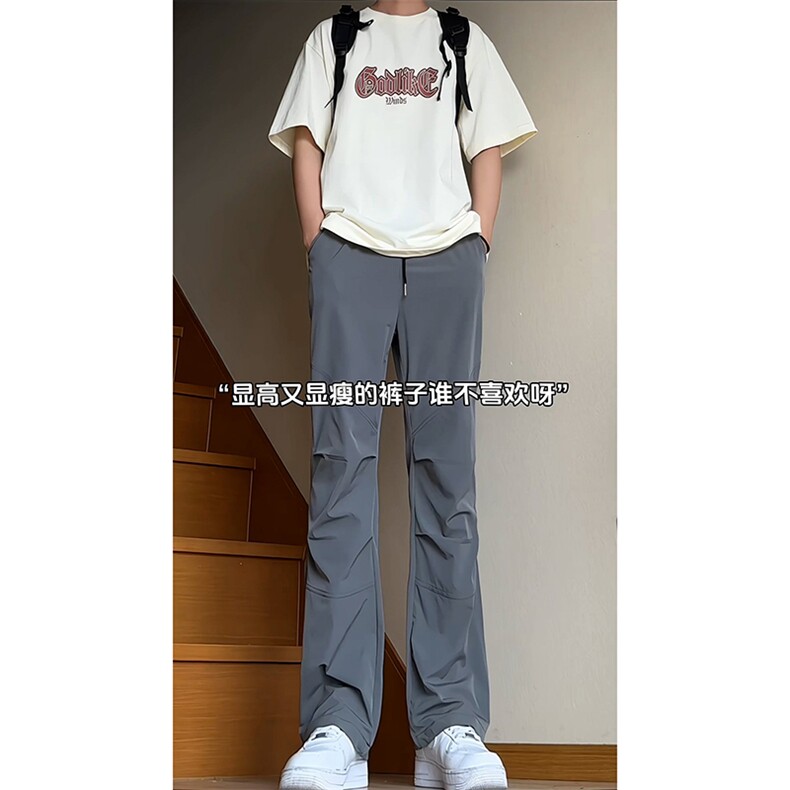 B221美式ins高街暗黑高品质弹力冰丝休闲裤LK24174-特P38控68,男装休闲裤,电商B221