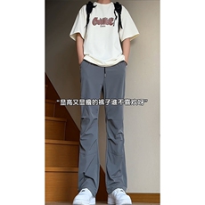 B221美式ins高街暗黑高品质弹力冰丝休闲裤LK24174-特P38控68，男装休闲裤，电商B221