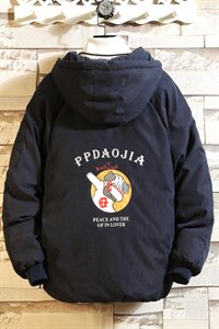 2021冬季新砖墙日系加棉加厚大码男印花面包服棉衣M703-P85图片
