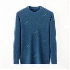 纯羊毛衫男秋冬圆领休闲毛衣中年加厚针织衫ALXB2156-P175，男装针织衫/毛衣，电商B212（原钱塘6029）