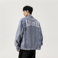 2025新款牛仔韩版字母刺绣工装潮流水洗外套N608/P105158，男装工装外套，星座202