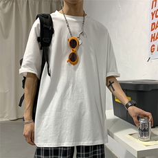 港风男士夏季潮牌恐龙龙骨印花短袖T恤男宽松潮流情侣上衣D84P38，男装T恤，电商A335-1（原A458）