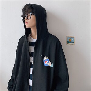 KS21262-P38 连帽开衫卫衣男运动外套大码班服图片