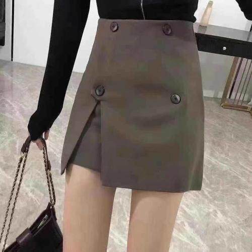 秋装新款开衩半裙，女装半身裙，依林彩格