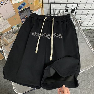 抖音直播品质 重磅港风宽松五分裤男短裤 X416b-1-DK382-P45限58图片