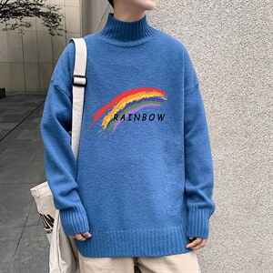 M18064-P45 加绒款-P65半高领毛衣男士大码针织衫男毛线衣男图片