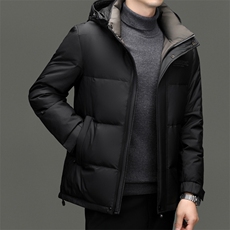 冬季白鸭绒羽绒服户外男加厚面包服可拖卸帽保暖男士高级商务休闲，男装羽绒服，钱塘6003（原4033）