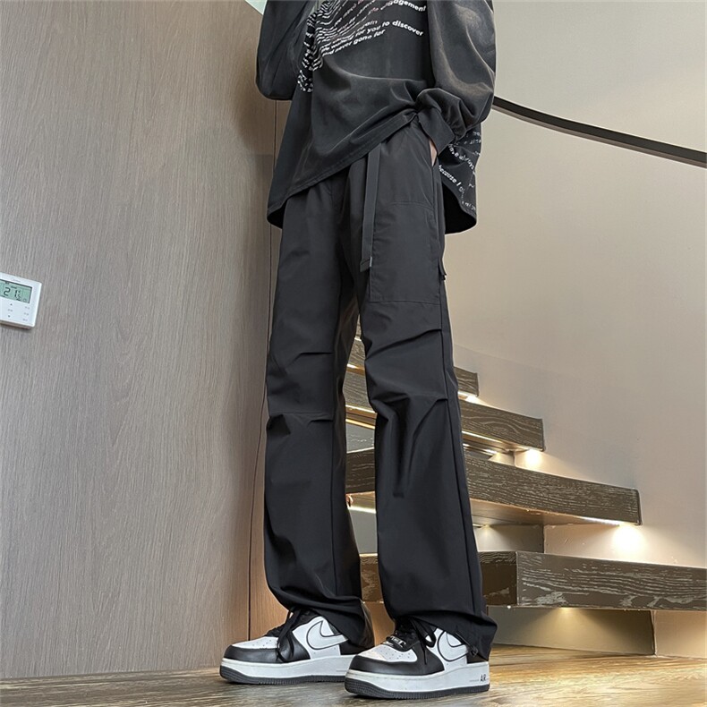 秋季现货港风情侣款大口袋工装裤时尚宽松直筒休闲裤男K8897-P40,男装工装外套,星座310B