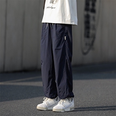 工装休闲裤男港风潮流痞子帅气2024秋冬季新款ins长裤K4696-P34，男装休闲裤，星座412-3