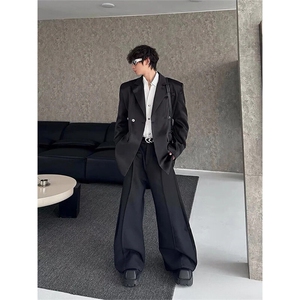现货~廓形垫肩收腰西服男女休闲西装夹克外套X890-特P95图片