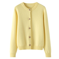 时尚百搭山羊绒圆领开衫显瘦修身羊绒衫，女装羊绒衫，东业羊绒