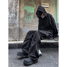 美式高街vibe痞帅机能褶皱大口袋工装裤男宽松直筒休闲长裤DH967，男装休闲裤，星座506