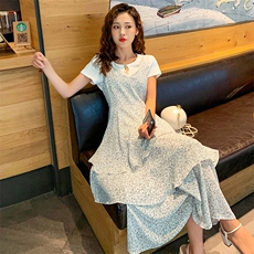 蛋糕裙2020夏季新款修身舒适短袖长裙套装，女装套装/套裙，曼娅璐