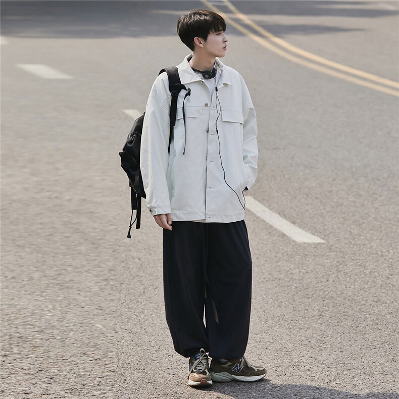 2025港风工装皮衣男中性休闲宽松潮流夹克男士外套男JK7757P90控，男装夹克，星座227-7