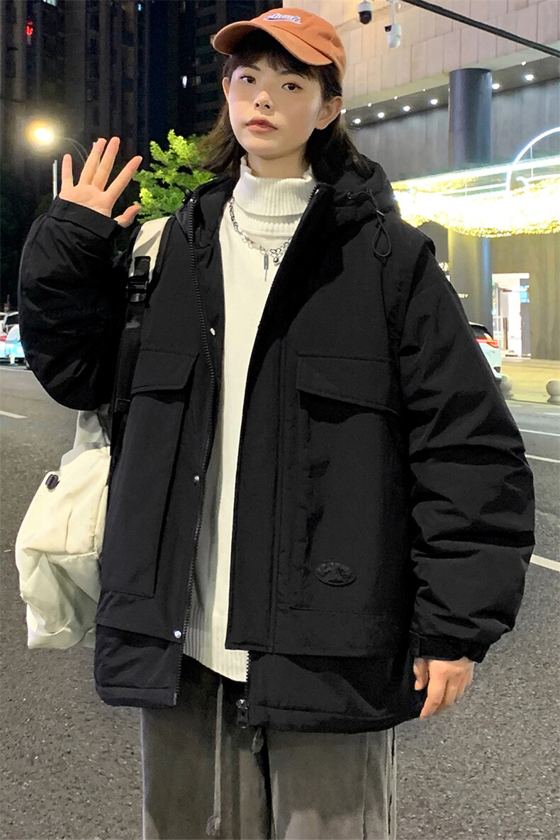 冬上新加棉宽松棉服潮中性风连帽棉衣外套男女8318-P130控价178,男装棉衣,电商A441-1