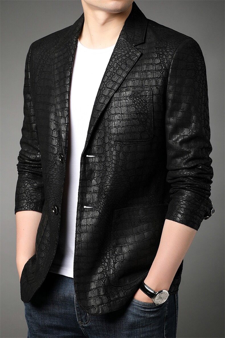 XZ1715秋冬新款海宁皮衣男士绵羊皮夹克西装领P510,男装皮衣,电商B360