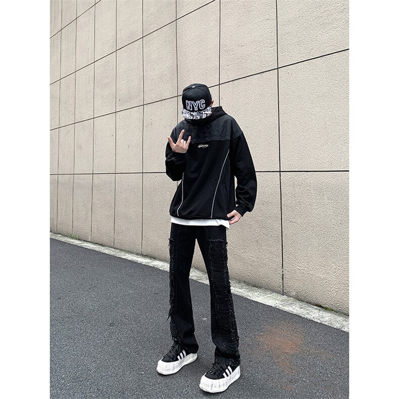 美式ins高街hiphop流苏牛仔裤货号K2318P60控78,男装牛仔裤,电商A063