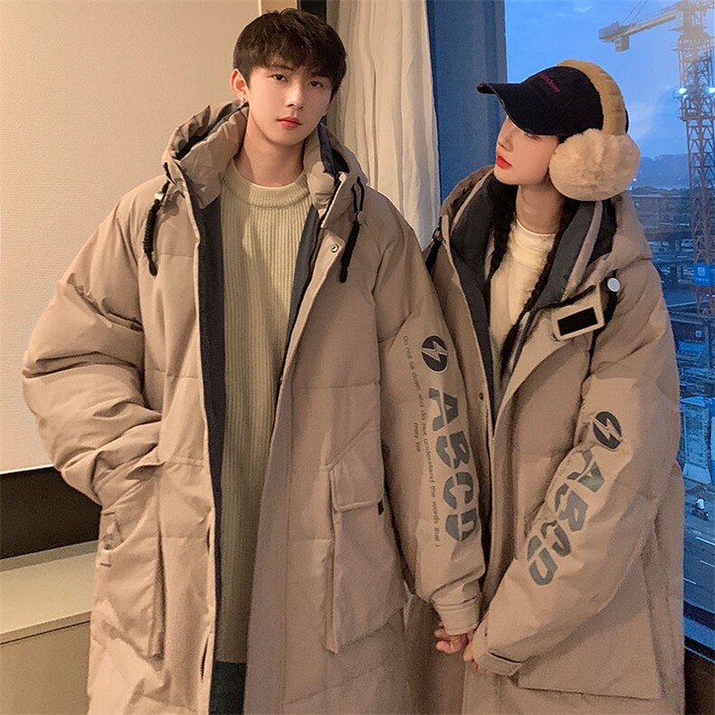 情侣羽绒服男冬季新款港风宽松连帽中长款保暖外套YR906-P175，男装羽绒服，星座214-3