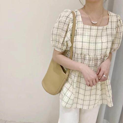 格子上衣，女装，EVE