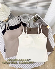 2025新款女性感裸感无痕气质显瘦一体杯内搭吊带外穿美背百搭上衣，女装背心吊带，安月电商供货