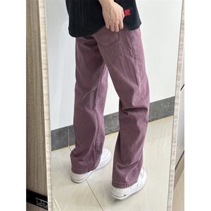 牛仔裤男女休闲裤韩版ins复古宽松百搭小众直筒情侣裤WLN615-p48