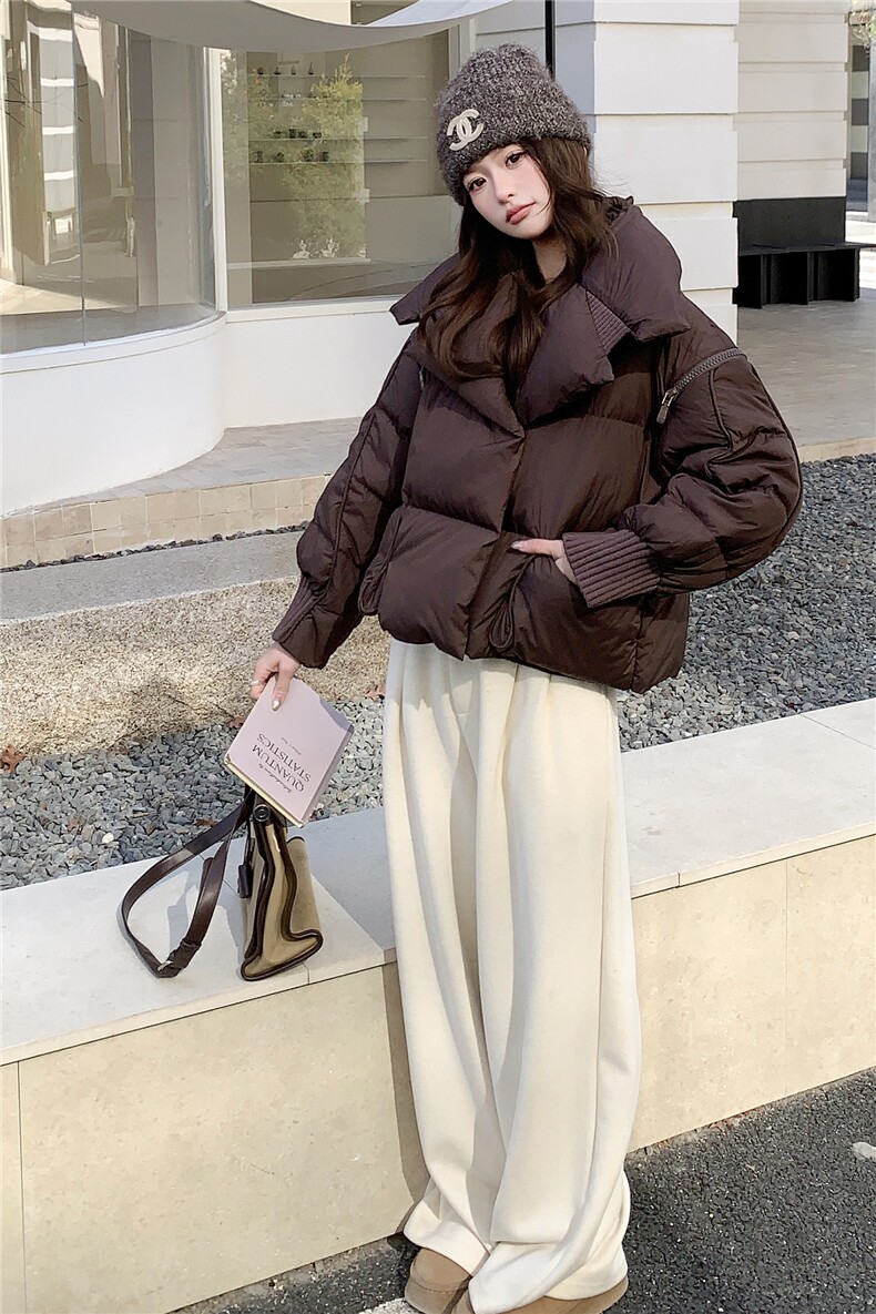 衣秀之家2319款短款大翻领加厚时尚羽绒服冬季保暖外套女,女装羽绒服,水衣源