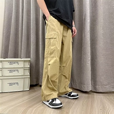 【现货】美式高街伞兵裤子宽松直筒大口袋休闲长裤SCK101P35，男装休闲裤，星座1112-1