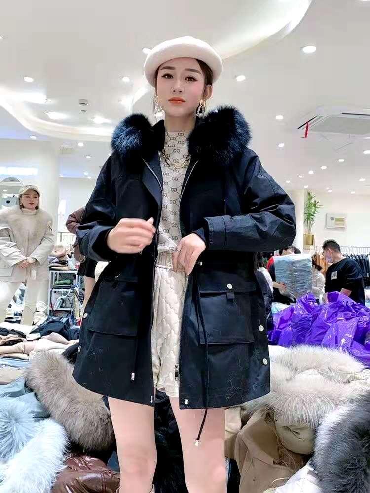 ZHG8119欧货可拆卸真狐狸毛领内胆獭兔毛时尚派克,女装,L·H·X