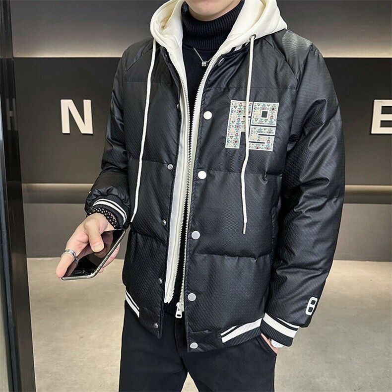2025新款男士羽绒服冬季连帽假两件外套B240-YR8069-P215微阔版,男装羽绒服,电商B240
