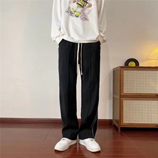 春款高街休闲裤男韩版美式直筒裤ins设计感拉链拖地长裤K0452-P45，男装休闲裤，星座308B-1