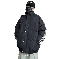 新款宽松棉衣男士立领加厚保暖防寒冬装外套三条杠棉服6667-P60，男装棉衣，星座1403A