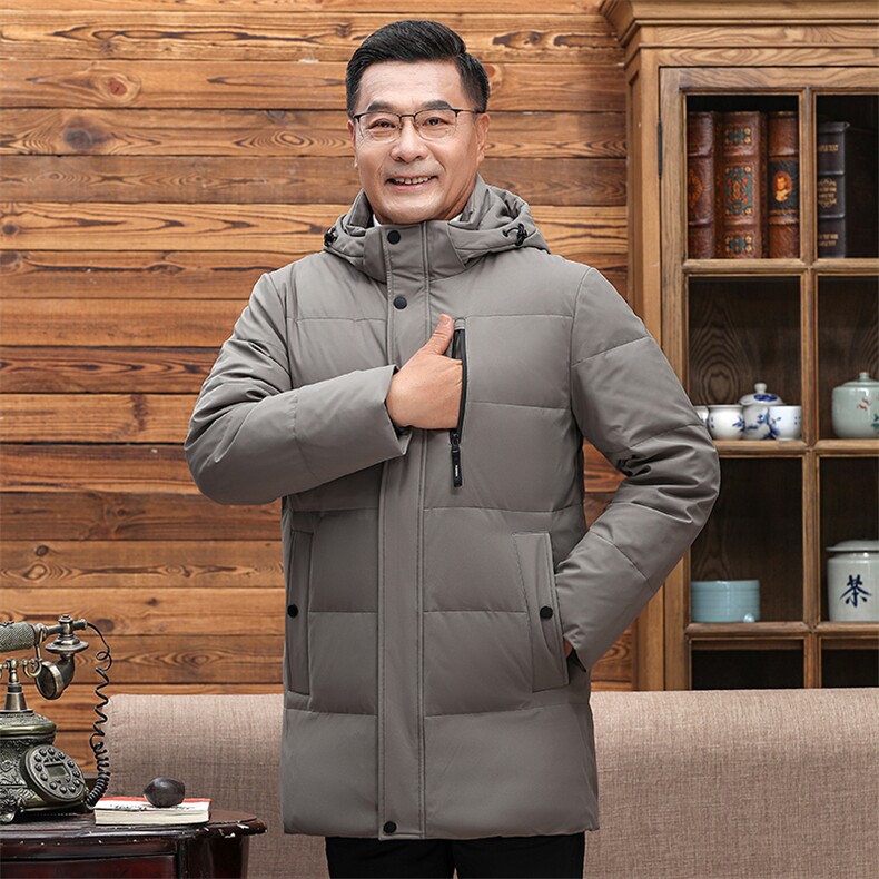 主推大货可拆卸帽中老年羽绒服外套男加厚爸爸装白鸭绒羽绒服大衣,男装羽绒服,钱塘723