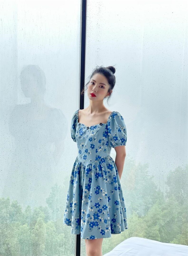 【现货】牛仔印花连衣裙,女装连衣裙,欧尼蒂