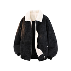 冬季新款美拉德毛领雾面PU皮棉服加绒加厚情侣棉衣PY5863P80，男装棉衣，电商A128