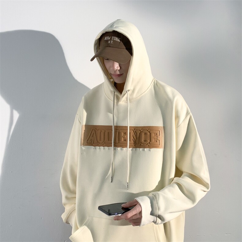 EQ190凹凸印花连帽套头卫衣男装港风潮流春季外套P58,男装卫衣,电商C306-1