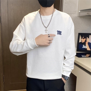 W3202-特P45春秋季潮牌修身圆领长袖t恤男士秋装上衣服内搭打底衫图片