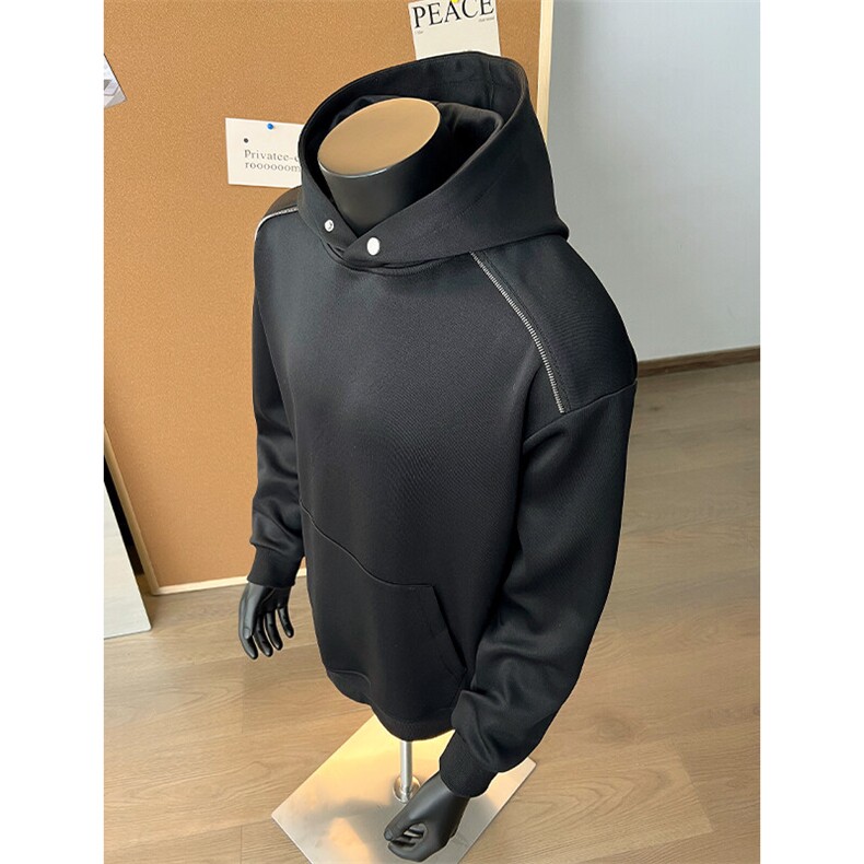 特批P36无差价春cleanfit连帽卫衣男设计感拉链潮流时尚外套W5009,男装卫衣,电商A001-1