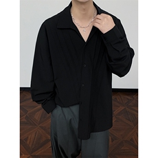 C2619/P40春装新款现货四季款衬衫男宽松大码潮流设计感衬衣，男装衬衫，电商A141