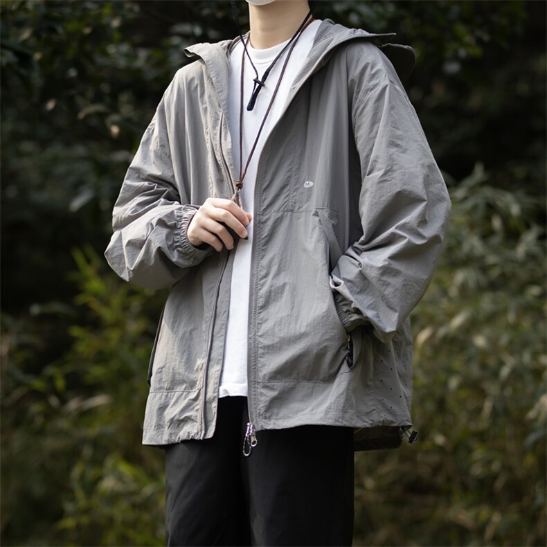 港风大码日系夏季男女情侣款连帽防晒服外套 XZ213-FS998-P55控78图片