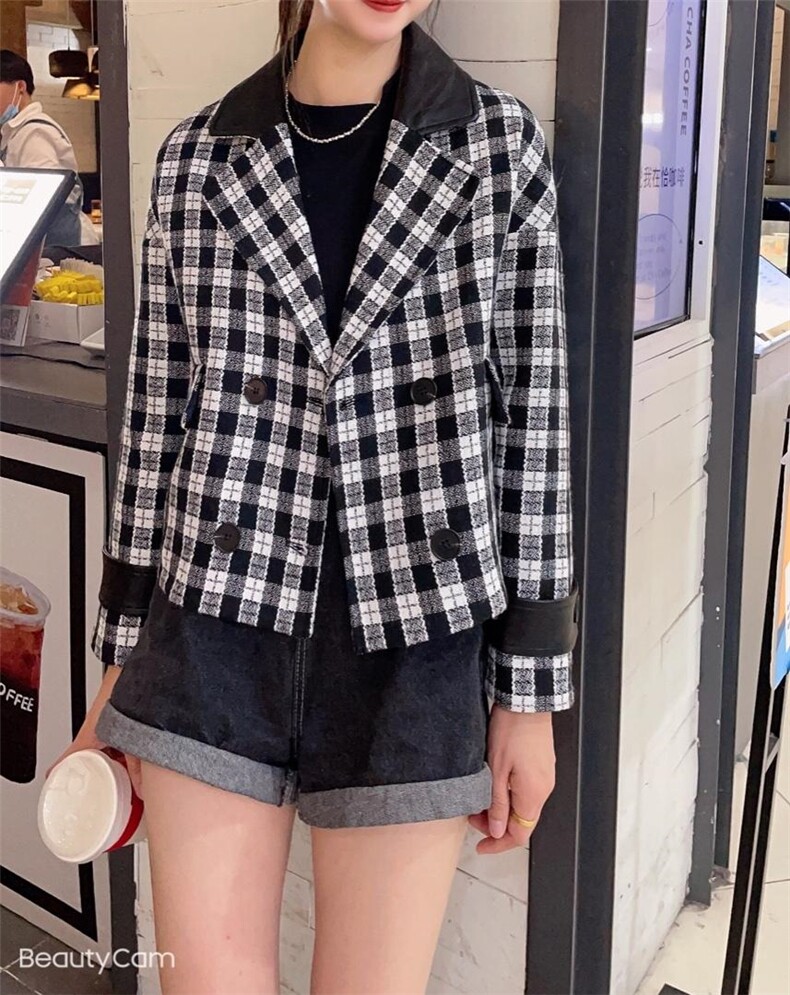 格子外套，其它，锦华秀逸