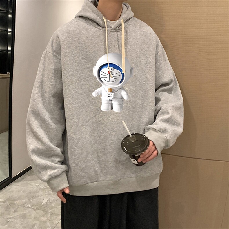 NASA叮当猫纯棉连帽卫衣男大码运动帽衫宽松薄WY2233-P35,男装卫衣,电商A040
