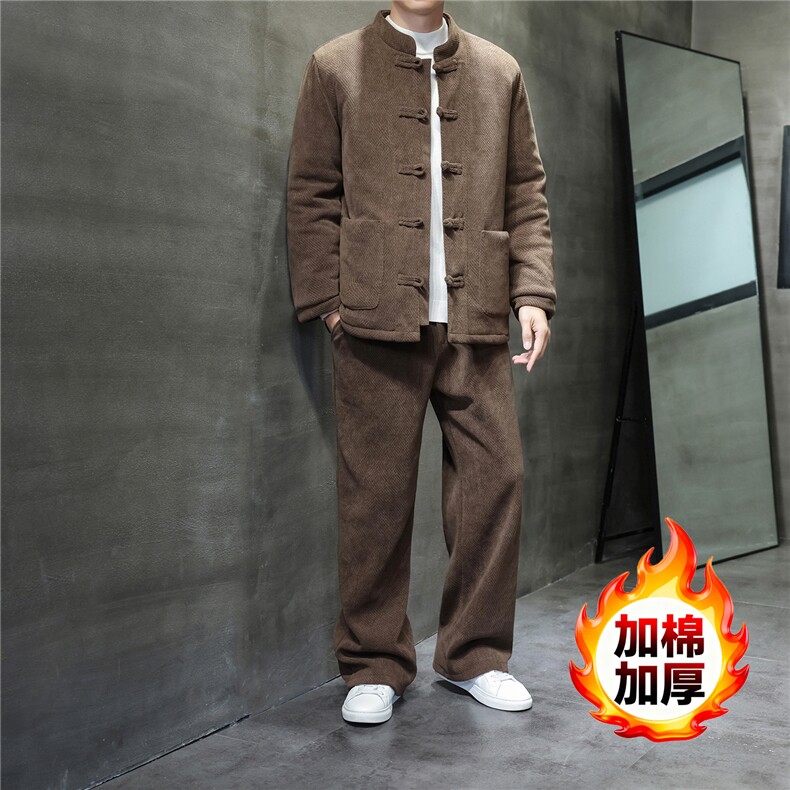 2025冬季风套装中式复古唐装棉衣棉绒保暖棉袄TZ2534-P205,男装棉衣,电商A008