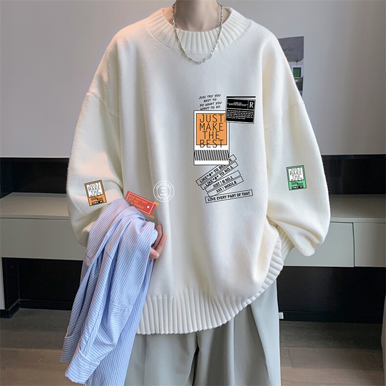 半高领毛衣男士大码针织衫男毛线衣男 M18121-P45 加绒款-P65图片