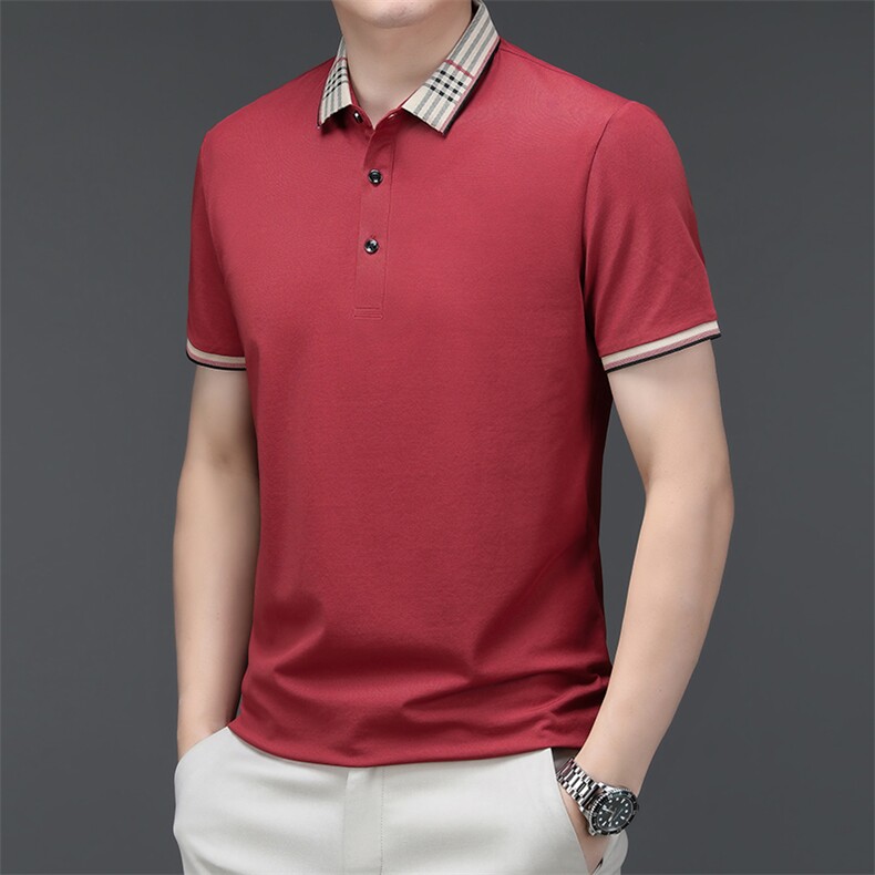 男夏季免烫短袖t恤男高级感商务polo衫休闲半袖体恤HMQ356-P58,男装Polo衫,星座1105-3