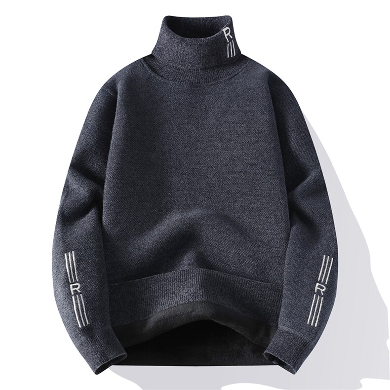 毛衣男秋冬高领时尚加厚一体绒毛衣打底衫M5505-P53图片