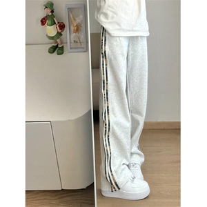 迷彩条纹裤子男春秋美式百搭卫裤直筒休闲运动长裤K176LL-特P38图片