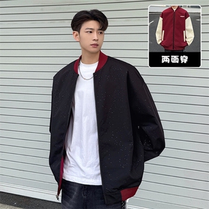 特批P55无差价春新满天星两面穿夹克男大码设计感立领棒球服J2667图片