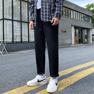 牛仔裤男士冬季加绒加厚韩版潮流宽松直筒长裤保暖裤子K1705-P45图片
