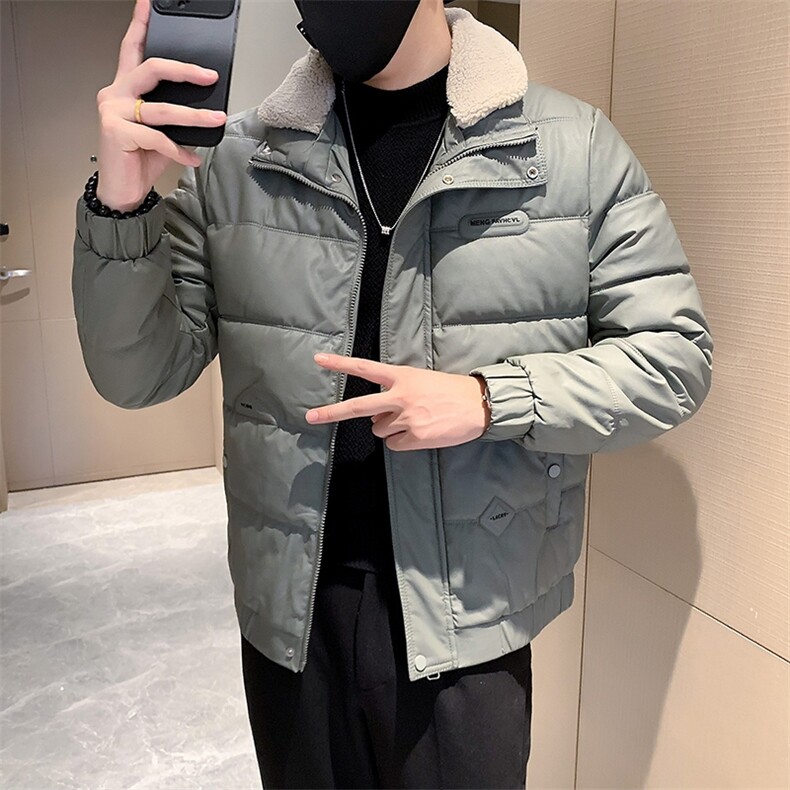 冬季新款皮棉衣男加厚可拆羊羔毛领立领修身痞帅棉袄PM02-P148,男装棉衣,电商D323（原B261）