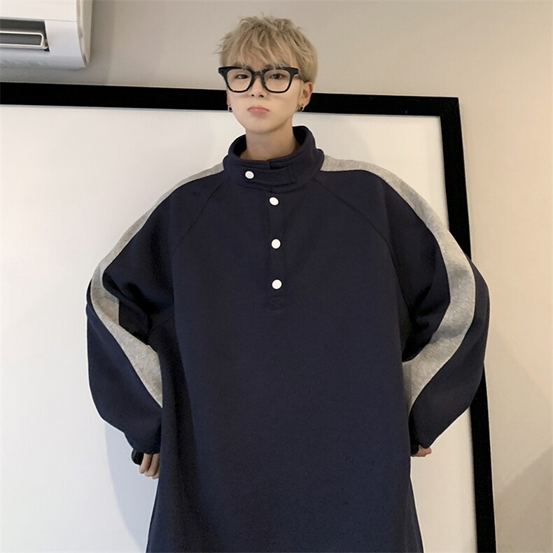 秋季新款重磅420克重拼接套头卫衣W2312-P55,男装卫衣,电商A036A
